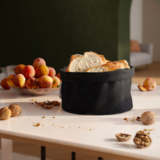 Brotkorb Stoff | Brötchenkorb | Aufbewahrungskorb Schwarz