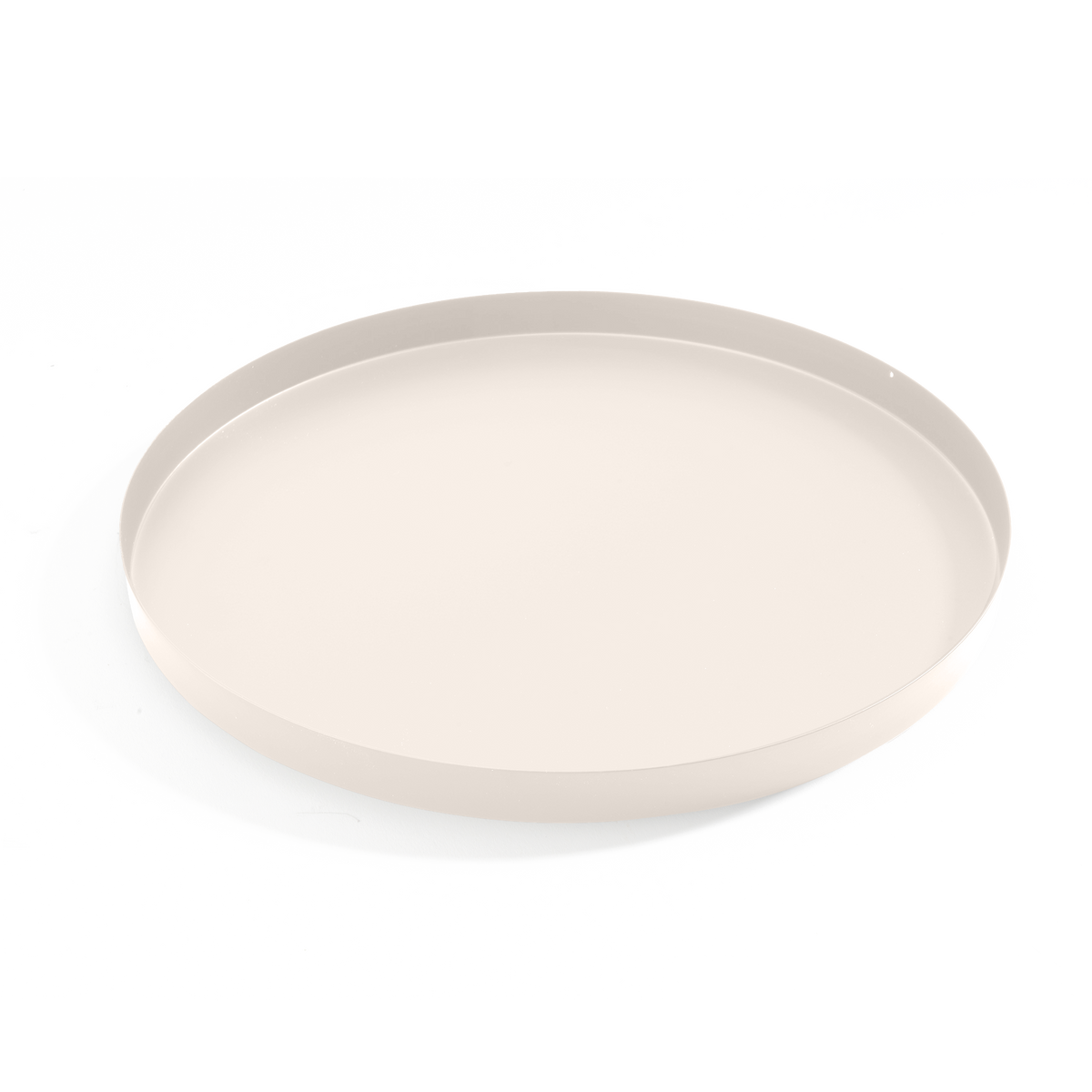 Deko Tablett | 30cm Durchmesser | Metall (Creme)