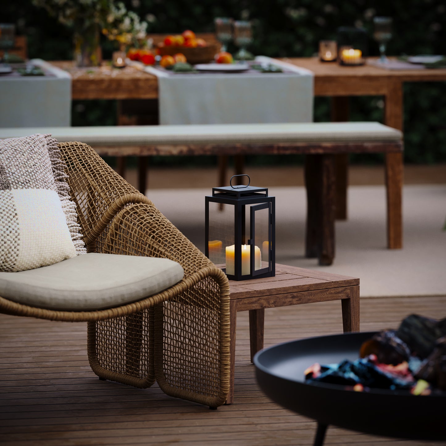 Laternen 2er Set | Wohndekoration für Innen & Außen | Schwarz