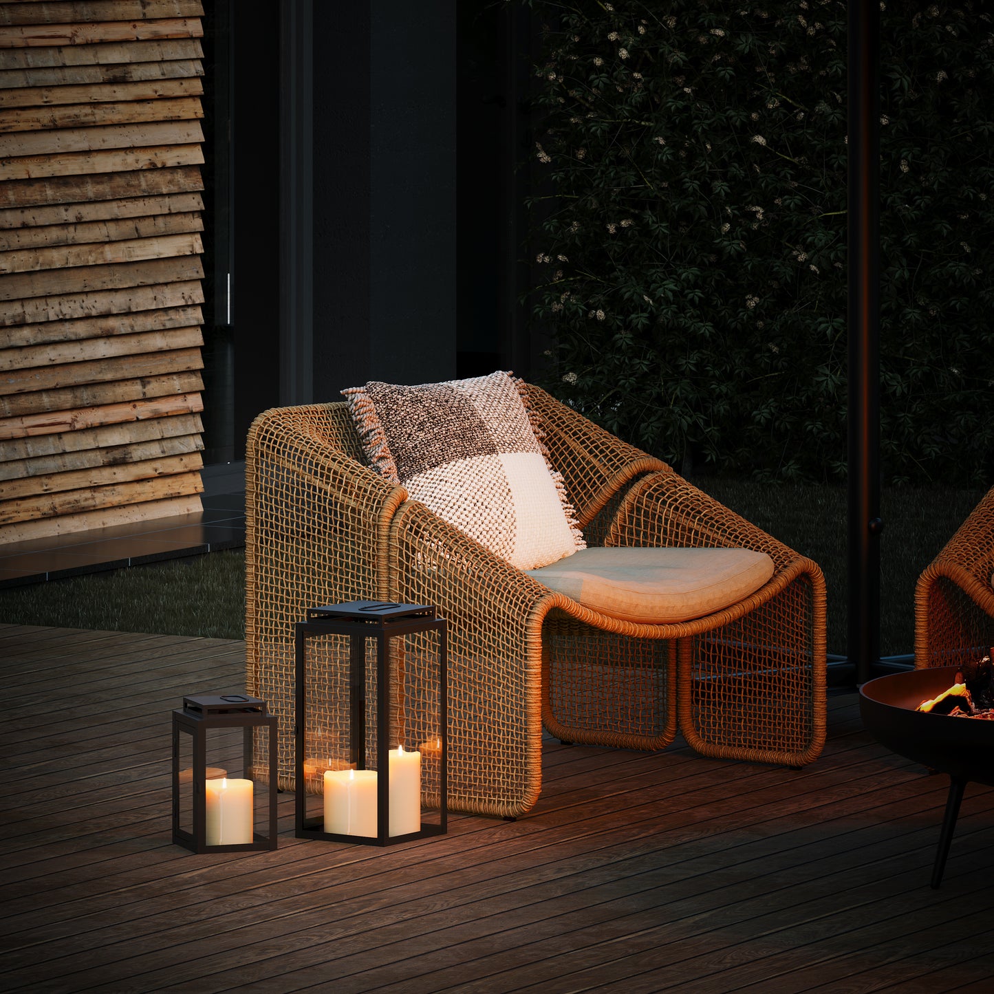 Laternen 2er Set | Wohndekoration für Innen & Außen | Schwarz